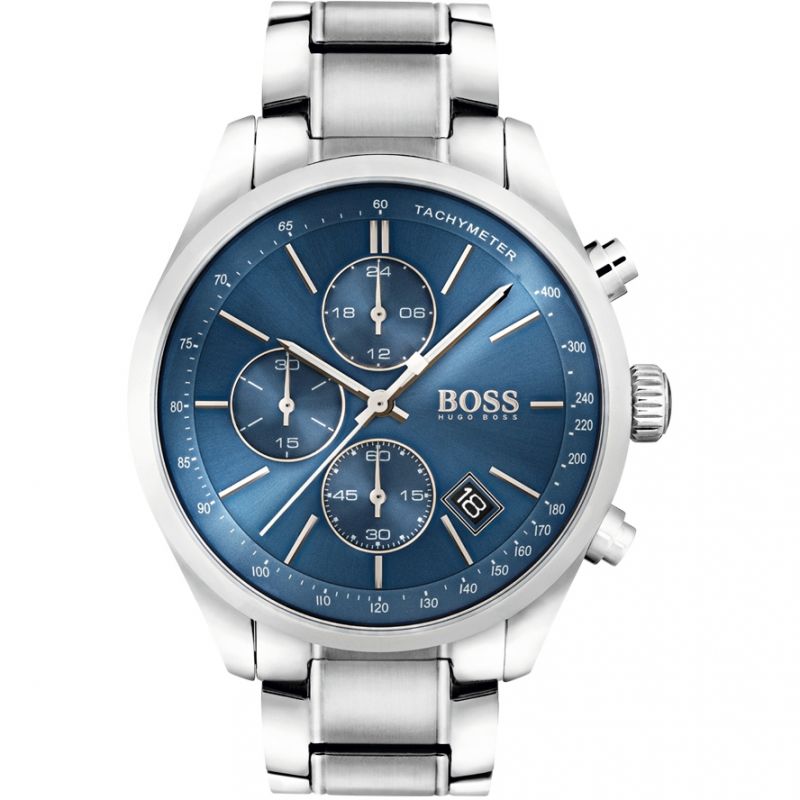 Hugo Boss Men’s Grand Prix Silver Chronograph Watch 1513478