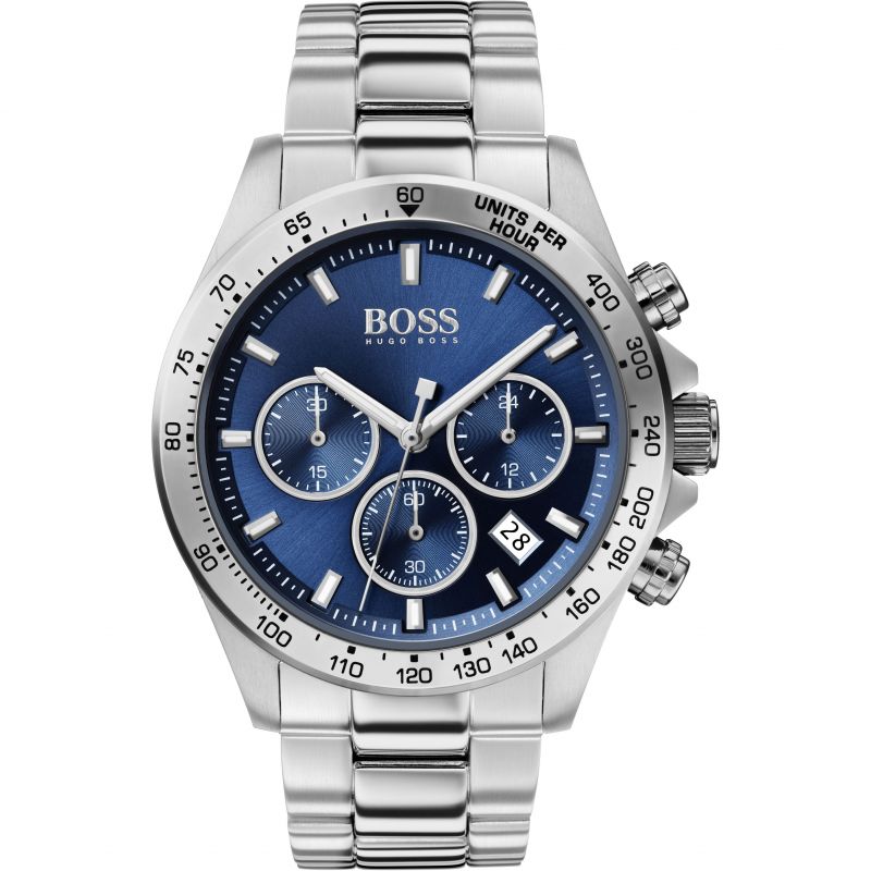 Hugo Boss Men’s Hero Lux Blue Silver Chronograph Watch  HB1513755
