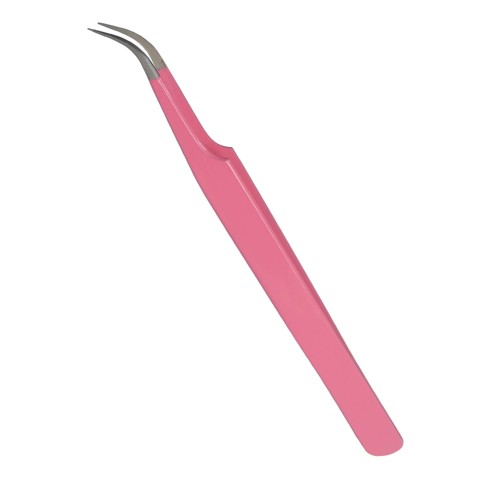 Professional Eyelash Extension Isolating Pink Curved Tweezers