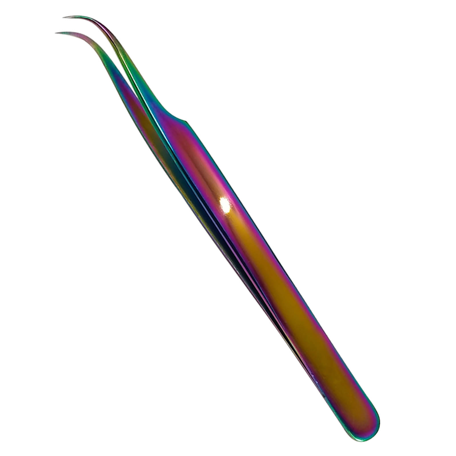 Professional Eyelash Extension Isolating Rainbow Curved Tweezers