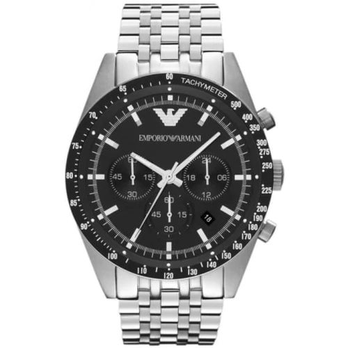 Emporio Armani Ar5988 Latest Mens Silver Tazio Chronograph Watch