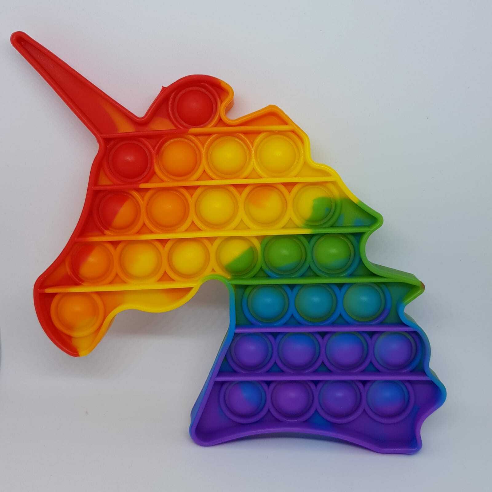 Push Pop Bubble Kids  Special Needs Fidget Toys Rainbow unicorn shape