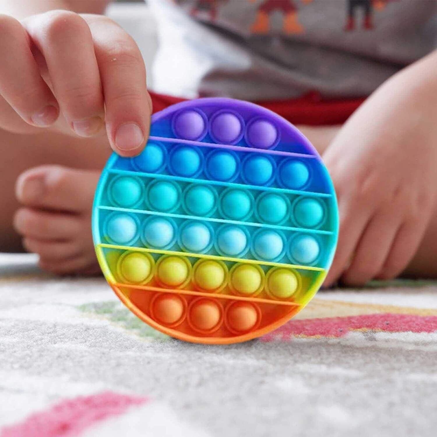 Push Pop Bubble Kids  Special Needs Fidget Toys Rainbow Round shape