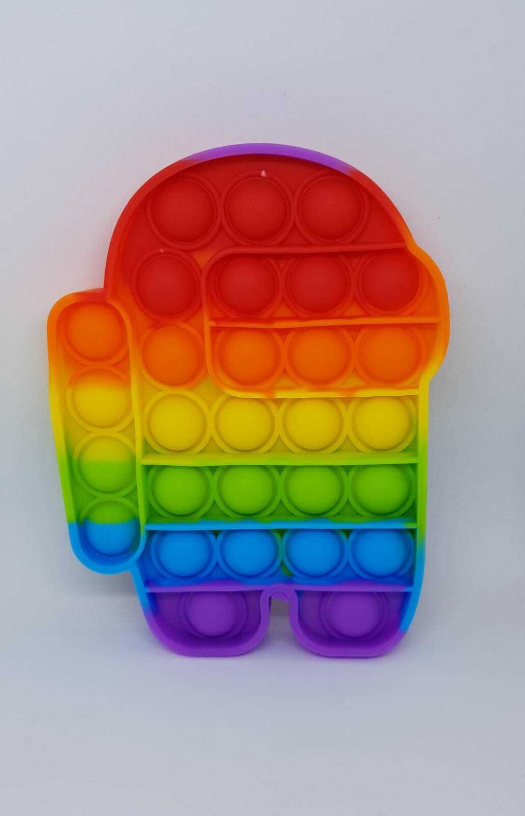 Push Pop Bubble Kids  Special Needs Fidget Toys Rainbow Robot shape