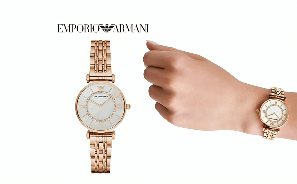 Emporio Armani Ladies Watch T-Bar Gianni Rose Gold AR1909