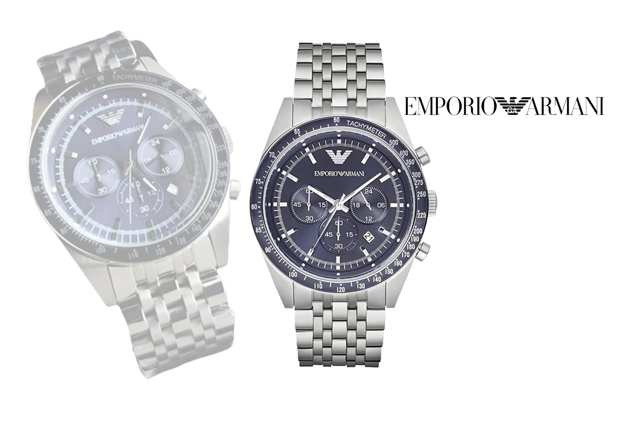 Emporio Armani AR6072 Tazio Men’s Chronograph Silver Stainless Steel Watch