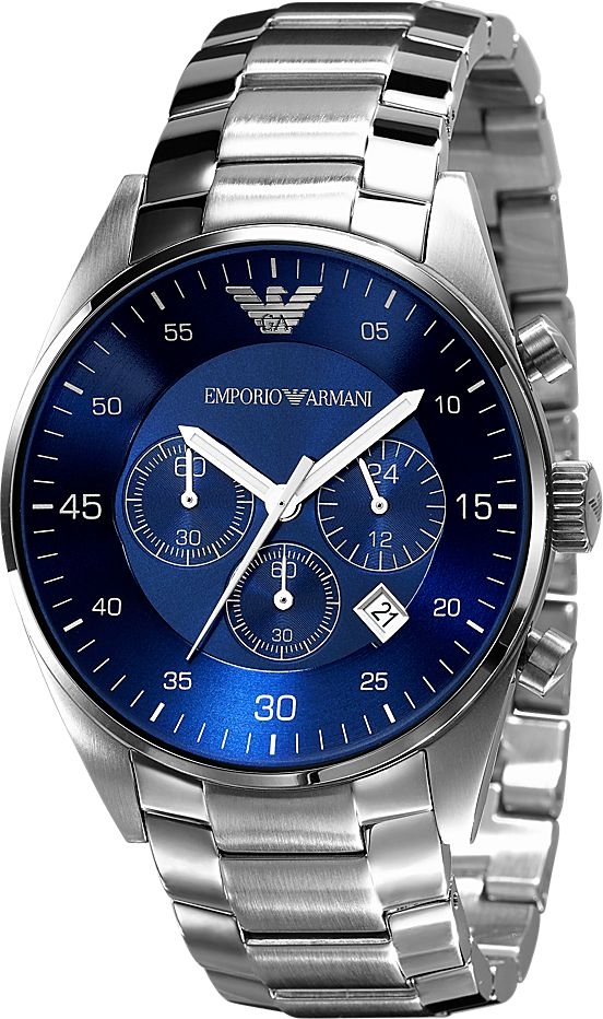 Men’s Emporio Armani Silver Stainless Steel Chronograph Watch AR5860