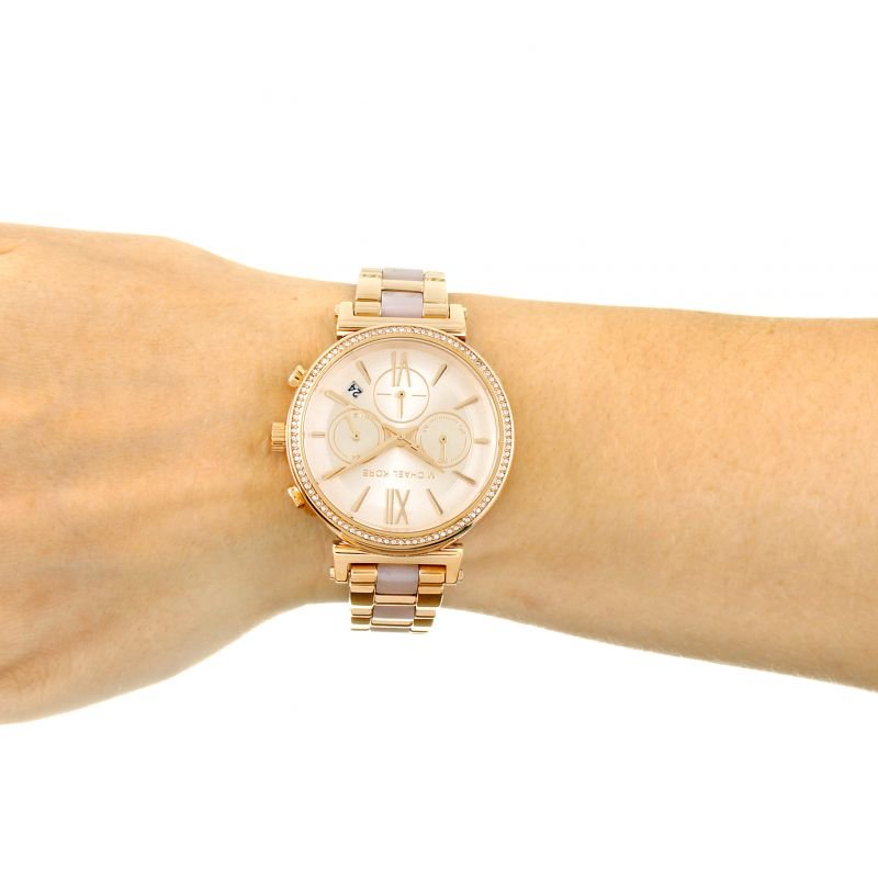 MICHAEL KORS LADIES SOFIE ROSE GOLD WATCH-MK6560 - Image 4