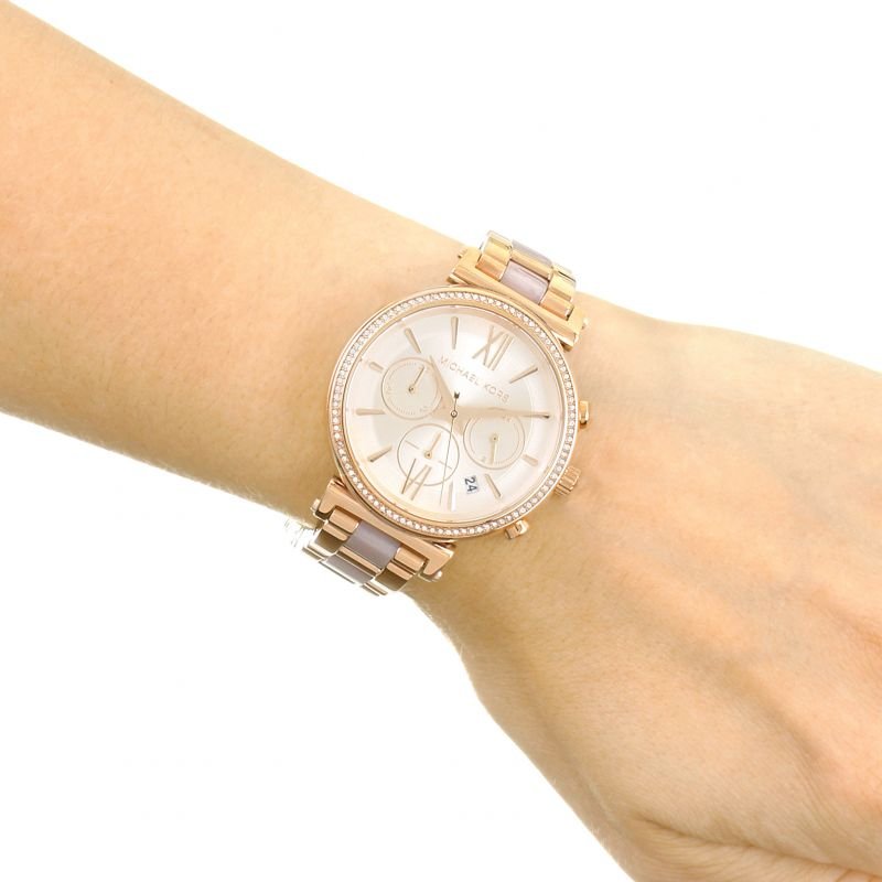 MICHAEL KORS LADIES SOFIE ROSE GOLD WATCH-MK6560 - Image 5