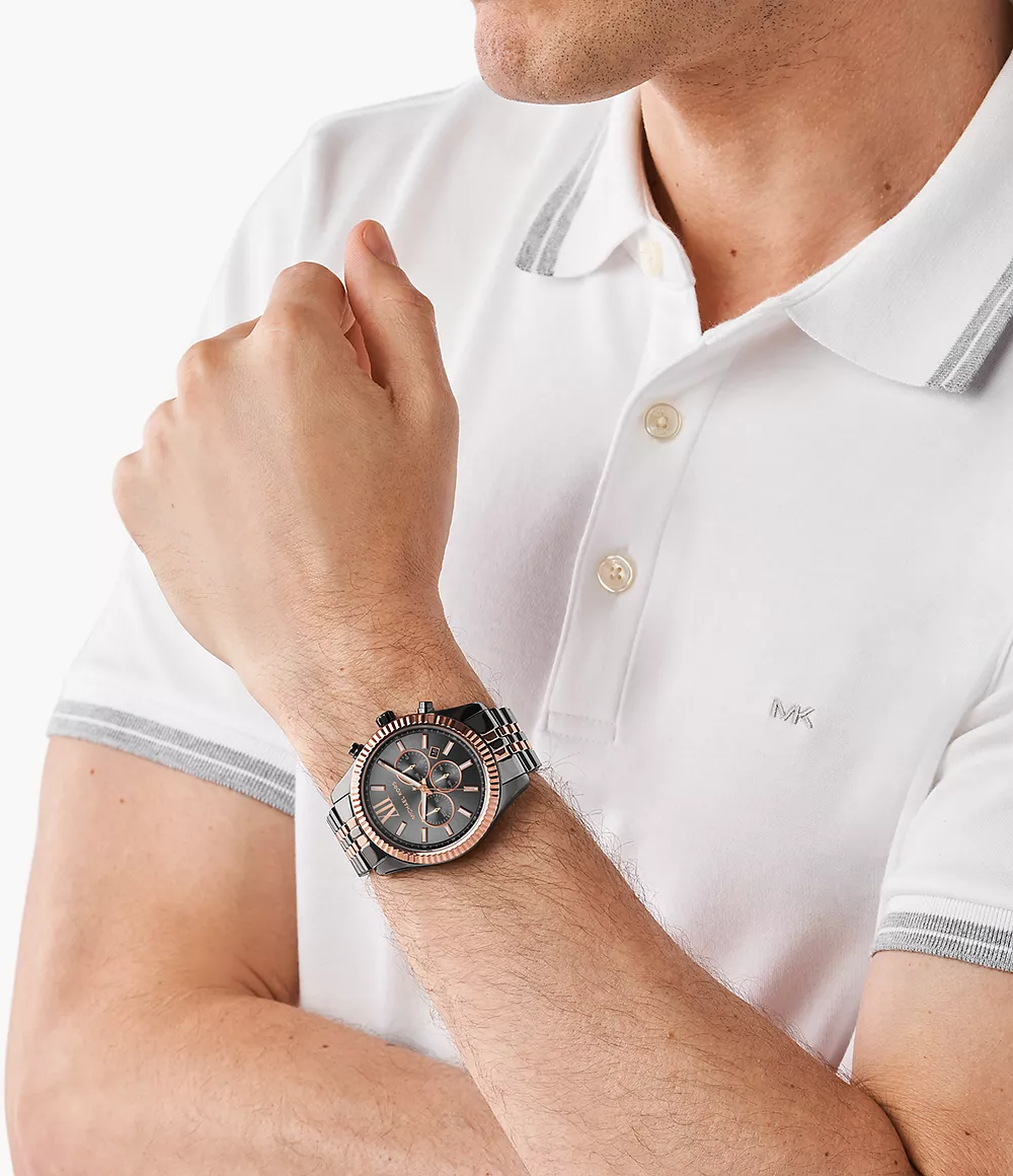 Michael Kors Men's Lexington Two-Tone Chronograph Watch MK8561 - Image 2