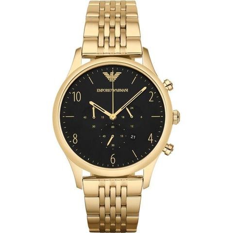 Men's Emporio Armani AR1893 Watch Gold Chronograph 44mm