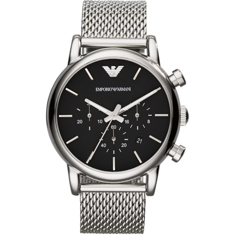 Emporio Armani Men's Watch Black Dial Luigi Mesh Strap AR1811