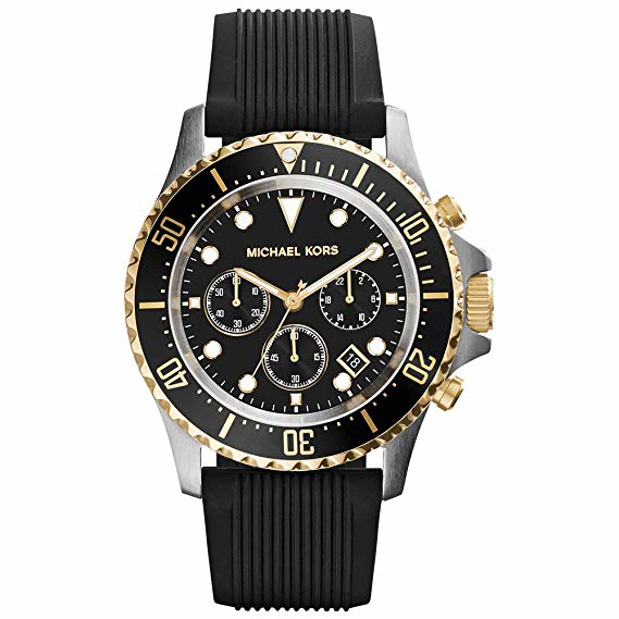 Michael Kors MK8366 Black Dial Silicone Strap Watch For Men