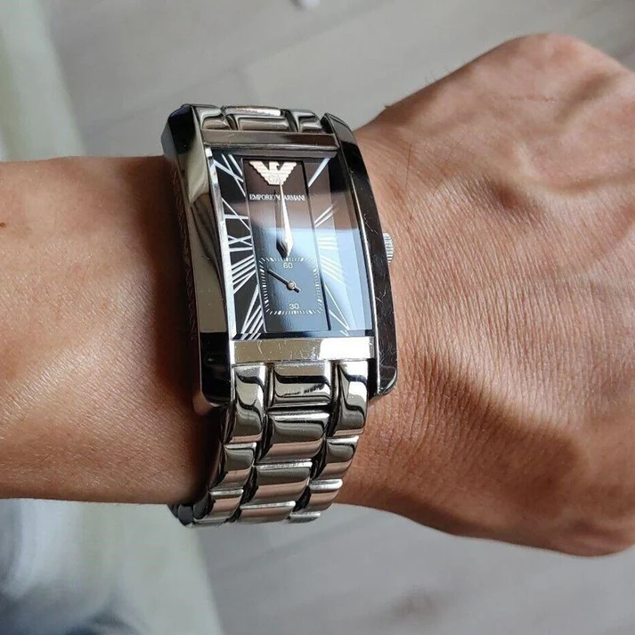 Emporio Armani AR0156 Classic Black Rectangle Men's Watch - Image 3